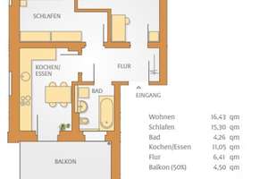 +++moderne 2 Zi. Whg mit Balkon & Stellplatz+++ – Annaberger Str. 340, 9125 Harthau, Chemnitz – Vorschaubild 15