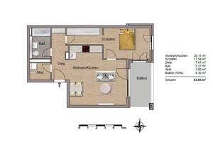 Ihr neues Zuhause: 2-Zimmer-Wohnung mit offener Wohnküche und Balkon – 60528 Niederrad, Frankfurt am Main – Vorschaubild 11