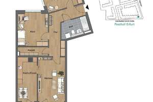 antaris Immobilien GmbH **Helle 3-Raum-Wohnung im Herzen des Quartiers** – Die vollständige Adresse der Immobilie erhältst du vom Anbieter., 99085 Krämpfervorstadt, Erfurt – Vorschaubild 9