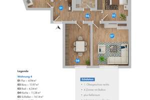Top-Lage im Kreuzviertel: Stilvoll sanierte 4-Zimmer-Wohnung mit Balkon & hochwertiger Ausstattung – Die vollständige Adresse der Immobilie erhältst du vom Anbieter., 48147 Kreuz, Münster – Vorschaubild 6