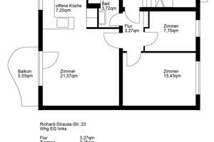 Bogenhausen: Hochwertig sanierte 3-Zi-Wohnung mit gehobener Ausstattung und offener Küche – Richard-Strauss-Straße 23, 81677 Altbogenhausen, München – Vorschaubild 2