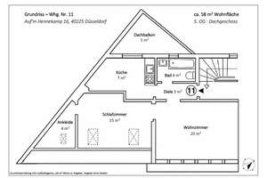 Helle 2-Zimmer-DG-Wohnung mit Dachbalkon ins Grüne in Düsseldorf-Bilk – von privat – Auf'm Hennekamp 16, 40225 Bilk, Düsseldorf – Vorschaubild 12