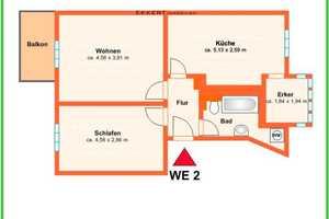 Große, sonnige Wohnküche mit Erkerbereich -  Bad mit Fenster - Balkon – Heimgarten 112, 9126 Chemnitz – Vorschaubild 5