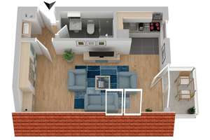 Attraktive 1-Raum-Wohnung mit Balkon und EBK in Vechelde – Die vollständige Adresse der Immobilie erhältst du vom Anbieter., 38159 Vechelde – Vorschaubild 3