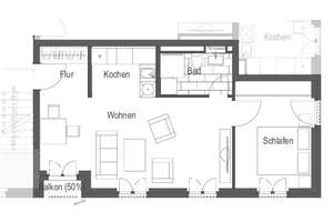 Lichtdurchflutete 2-Raum-Wohnung mit Einbauküche und Balkon – Friedrichstraße 11, 1067 Friedrichstadt, Dresden – Vorschaubild 6