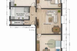 Freie 3 - Zimmer - Eigentumswohnung komplett möbliert oder Anlageobjekt – Die vollständige Adresse der Immobilie erhältst du vom Anbieter., 30455 Badenstedt, Hannover – Vorschaubild 16