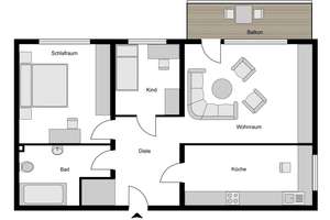 Erdgeschosswohnung mit Balkon 
und Stellplatz in Eppendorf – Die vollständige Adresse der Immobilie erhältst du vom Anbieter., 44869 Eppendorf, Bochum – Vorschaubild 8