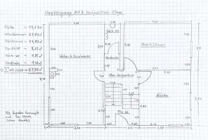 Grundriss Hochparterre  Eingan