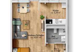 Top moderne 1-Raumwohnung im beliebten Stadtteil Morgenleite – Johann-Richter-Straße 7, 9122 Morgenleite, Chemnitz – Vorschaubild 9