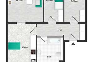 Stilvolle Altbauwohnung mit großzügiger Raumhöhe und Balkon – Die vollständige Adresse der Immobilie erhältst du vom Anbieter., 51103 Höhenberg, Köln – Vorschaubild 8