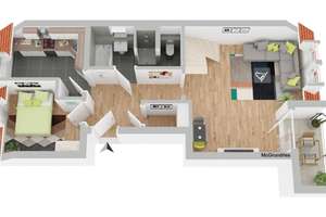 Fürth: Schöne 2 Zimmer-ETW mit Galerie, Balkon und 2 vollwertigen PKW-Stellplätzen