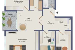 ! WARTELISTE ! 4 Zimmer Wohnung im 1.OG, zwei  Balkone Süd-Westlage in ruhiger Wohnlage Oldenfelde – Die vollständige Adresse der Immobilie erhältst du vom Anbieter., 22147 Rahlstedt, Hamburg – Vorschaubild 19