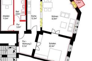 Zweitbezug! Hochwert. 3-Zi. mit Du., Stuck, EBK, Balkon & Vinylbelag in Uni und-Zentrumsnähe!  – Bernsbachplatz 4, 9111 Zentrum, Chemnitz – Vorschaubild 8