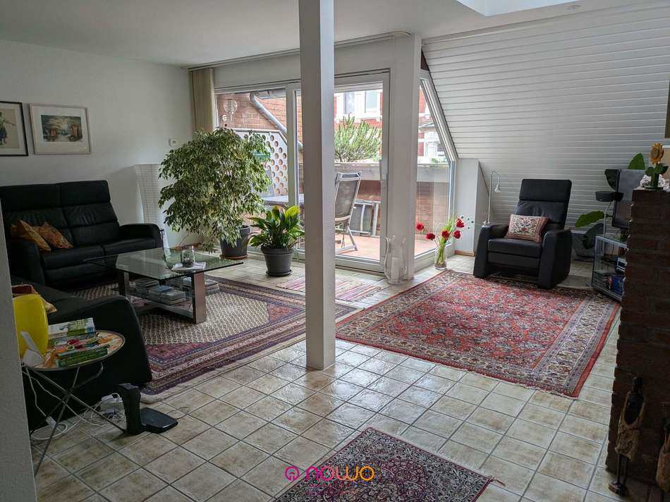Wohnzimmer und Dachterrasse