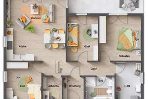 Der Bungalow mit der charmanten Form – ausgefallen und praktisch – Die vollständige Adresse der Immobilie erhältst du vom Anbieter., 74858 Aglasterhausen – Vorschaubild 10