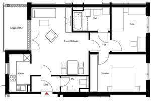 Attraktive 3-Zimmer-Wohnung in ruhiger Lage mit Wohnberechtigungsschein (Stufe II) – Lotte-Branz-Str. 19, 93055 Burgweinting-Harting, Regensburg – Vorschaubild 11