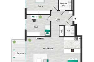 Nur noch 2 Wohneinheiten verfügbar! Moderne Neubau-Eigentumswohnung mit Terrasse & Tiefgarage – 51143 Zündorf, Köln – Vorschaubild 51