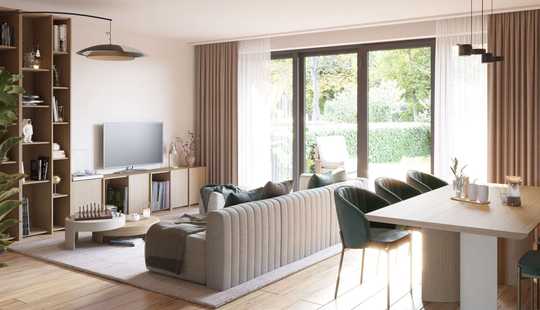 Bild von KfW 40 Reihenendhaus mit Garten und Bodentiefen Fenstern