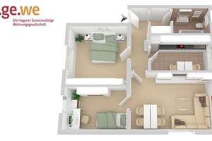 Geräumige 3-Zimmer Wohnung im 1. OG in ruhiger Lage in Loxbaum – Schusterweg 3, 58097 Altenhagen, Hagen – Vorschaubild 2