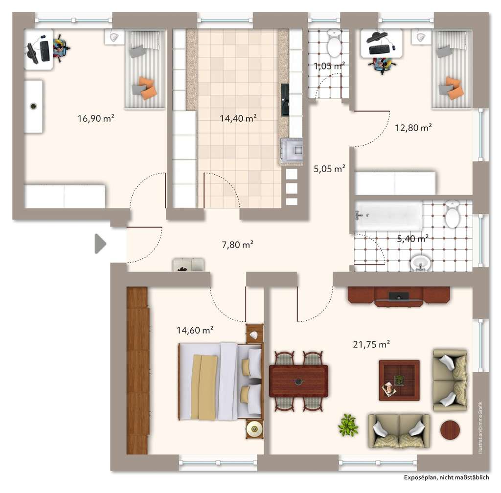 Immobilie in Freiburg im Breisgau - Preisgünstig wohnen in der 4-Zi.-Erbpacht ETW in Freiburg/Citylage - Bild 4