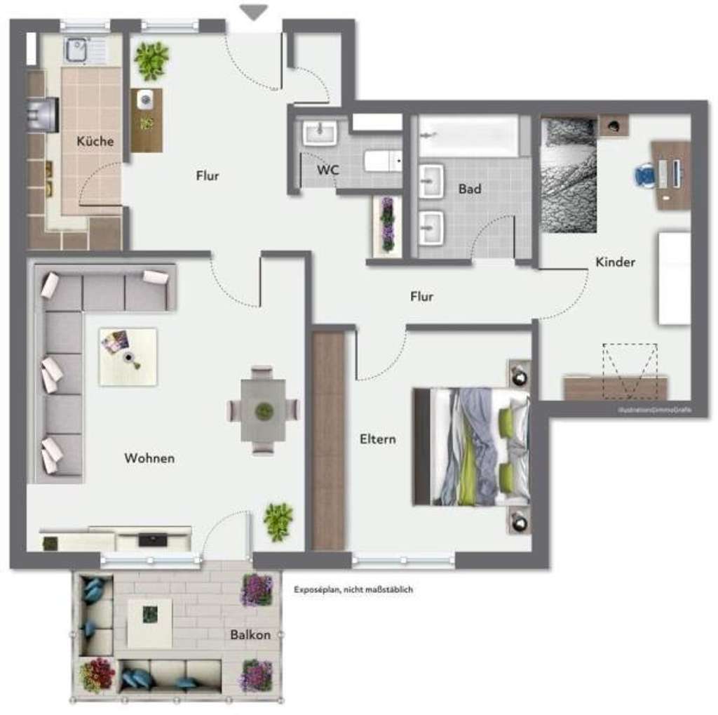 Immobilie in Gingen an der Fils - Perfekte 3,5 Zimmer-Wohnung mit Süd-Balkon in bevorzugter Wohnlage! - Bild 1