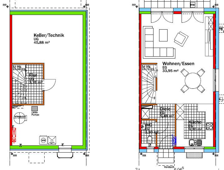Grundriss Keller und EG_