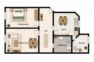 2-Zimmer-Wohnung I 65,55m² Wohnfläche I Tageslichtbad I Loggia – Die vollständige Adresse der Immobilie erhältst du vom Anbieter., 4317 Reudnitz-Thonberg, Leipzig – Vorschaubild 10
