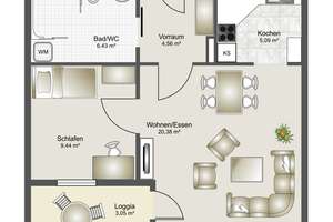Komfortables Wohnen im Wohnstift Lobetal
Gepflegte 2-Zimmer-Wohnung mit West-Loggia – Die vollständige Adresse der Immobilie erhältst du vom Anbieter., 90451 Röthenbach Ost, Nürnberg – Vorschaubild 14