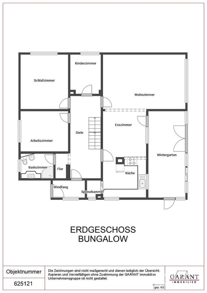 Grundriss Erdgeschoss Bungalow