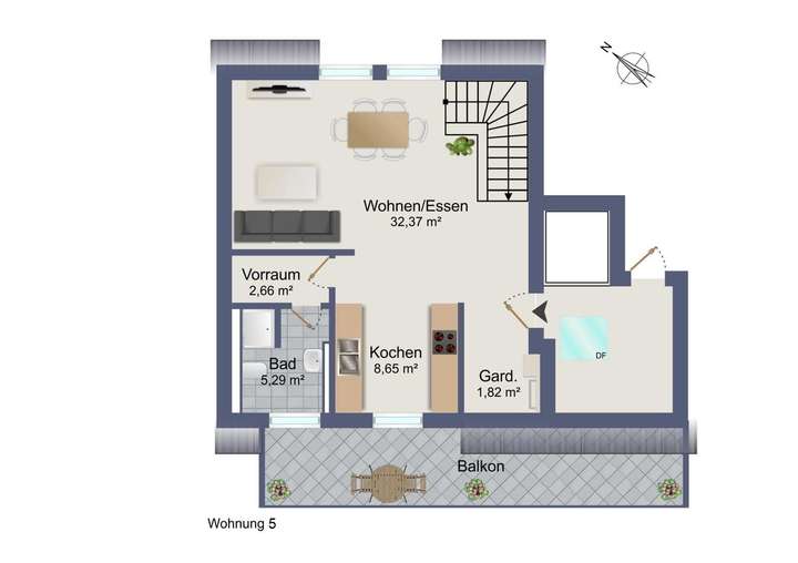 Grundriss Whg. 5 - DG