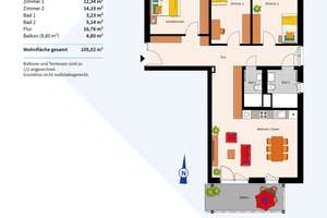 4-Zimmer-Neubauwohnung, barrierefrei – Die vollständige Adresse der Immobilie erhältst du vom Anbieter., 69126 Rohrbach, Heidelberg – Vorschaubild 3