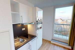 ** Vollmöbliertes 2-Zimmer-Apartment mit moderner EINBAUKÜCHE und französischem BALKON ** – Täubchenweg 53, 4317 Reudnitz-Thonberg, Leipzig – Vorschaubild 2