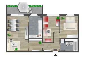 3-Raum-Wohnung mit Balkon und Einbauküche – Am Harthwald 1, 9123 Markersdorf, Chemnitz – Vorschaubild 7
