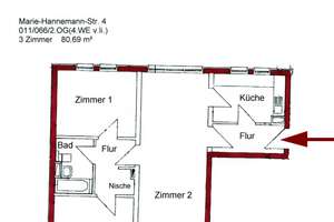 Tolle Wohnung sucht Sie ++ Balkon inclusive !! – Marie-Hannemann-Straße 4, 14480 Kirchsteigfeld, Potsdam – Vorschaubild 2