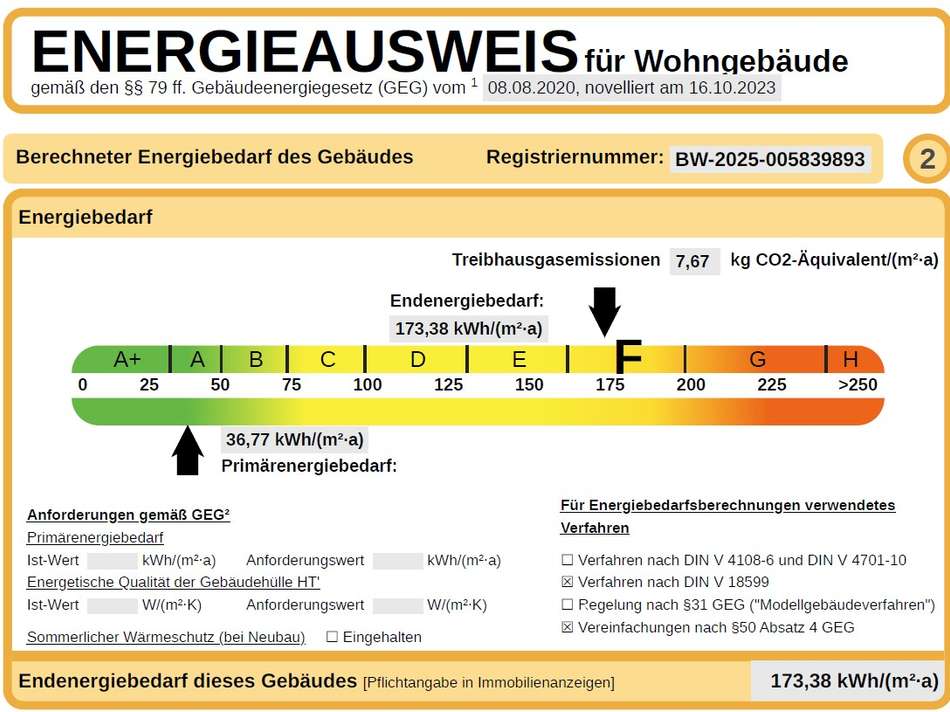 Auszug Energieausweis