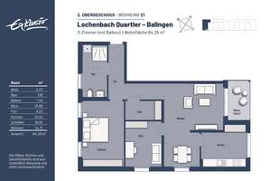 Neubau-Eigentumswohnung mit Balkon im Lochenbach Quartier – Waldstetter Straße 49, 72336 Balingen – Vorschaubild 3