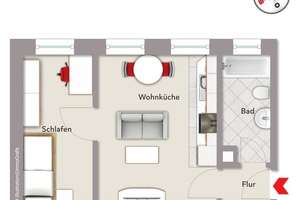 Charmante 2-Zimmer-Erdgeschosswohnung in einem denkmalgeschützten Hinterhaus – Die vollständige Adresse der Immobilie erhältst du vom Anbieter., 90765 Stadtpark, Stadtgrenze, Fürth – Vorschaubild 7