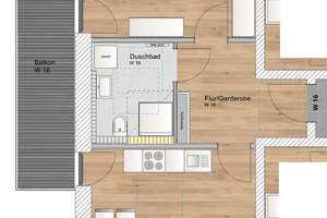 KfW 40 QNG: 150.000 € Förderkredit - 2 Zimmer DG Wohnung mit Westbalkon – Wasserturmstraße 3-5, 85748 Garching bei München – Vorschaubild 2