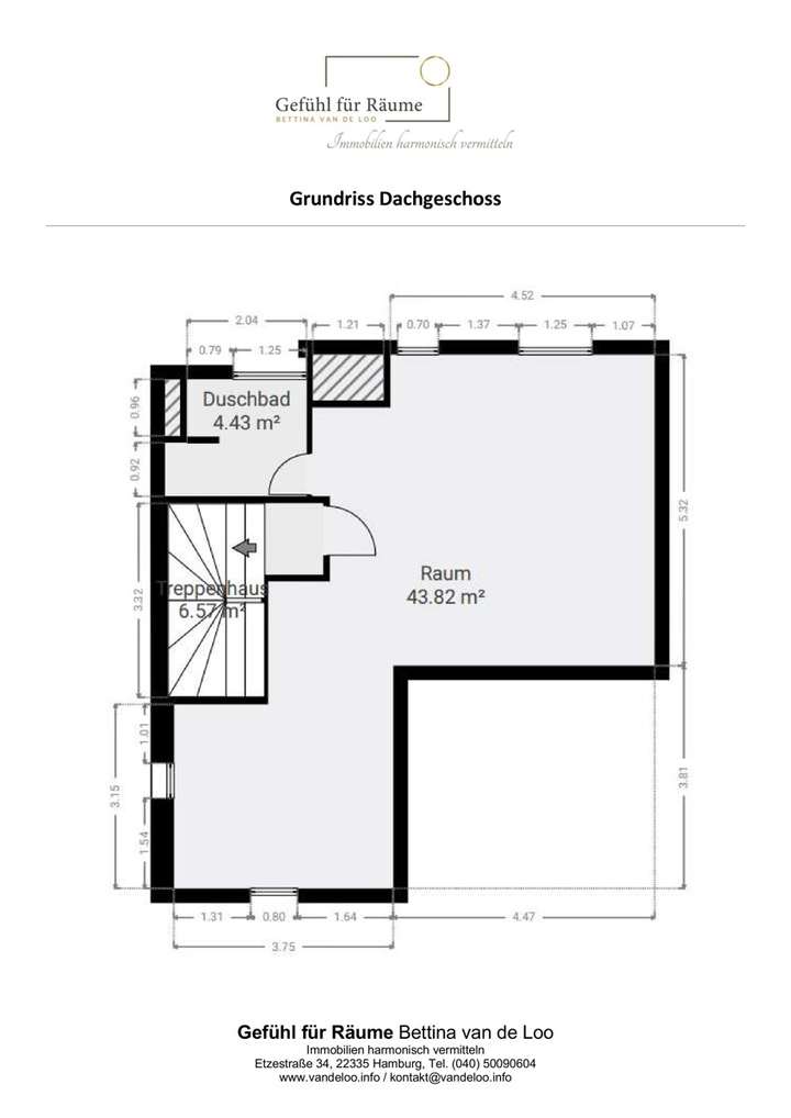 Dachgeschoss Grundriss mit Log