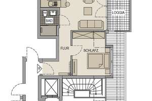 Dachgeschosswohnung mit Balkon und separatem Schlafzimmer – Willibaldstr. 42, 80689 Am Westbad, München – Vorschaubild 4