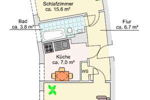 Direkt einziehen!! Helle 2-Zimmer-Wohnung + EINBAUKÜCHE + Tageslichtbad mit Wanne – Wollenweberstraße 8, 18055 Stadtmitte, Rostock – Vorschaubild 8