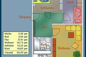 Praktische 3-Zimmer-Wohnung (WBS)! – Lise-Meitner-Str. 15, 1169 Gorbitz-Nord/Neu-Omsewitz, Dresden – Vorschaubild 2