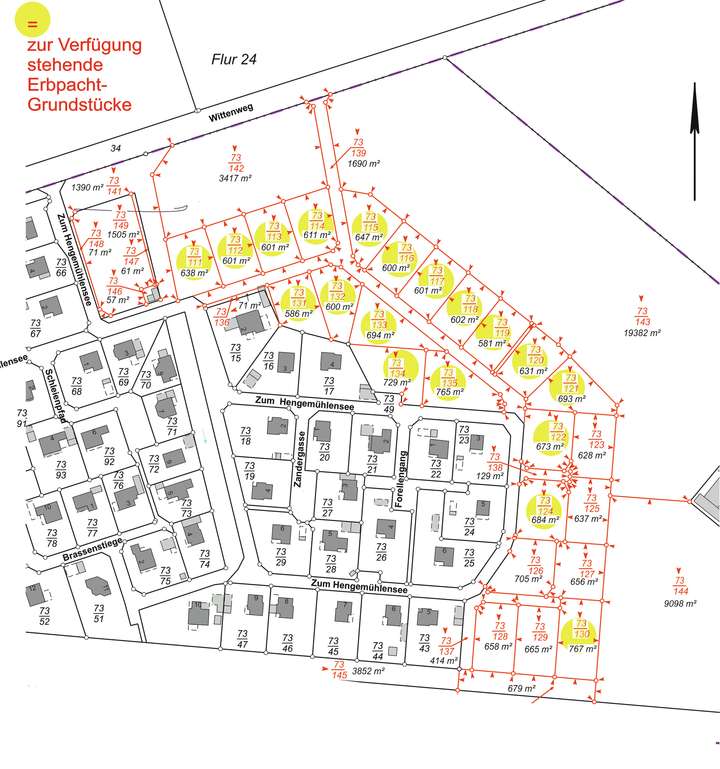 Aufteilung Grundstücke - Angab