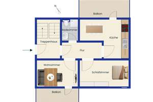 Mannheim: Toll geschnittene 2-Zimmer-Etagenwohnung mit Gartenanteil – 68305 Waldhof, Mannheim – Vorschaubild 12