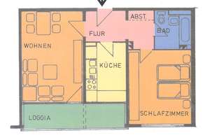 Hübsche 2 Zimmer-Wohnung mit Sonnenbalkon – Brückenhofstraße 62, 34132 Oberzwehren, Kassel – Vorschaubild 2