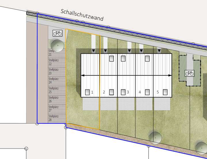 Lageplan  Haus 1 und Garten