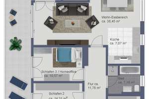 Traumhafte 4-Zimmer-Penthousewohnung in Unterhaching – Die vollständige Adresse der Immobilie erhältst du vom Anbieter., 82008 Unterhaching – Vorschaubild 21