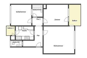 3-Zimmer-Wohnung im Hochparterre mit 2 Balkonen in Filderstadt-Bernhausen – Die vollständige Adresse der Immobilie erhältst du vom Anbieter., 70794 Filderstadt – Vorschaubild 12