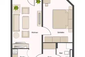 2- Zimmer Wohnung mit Balkon, Einbauküche und KFZ-Stellplatz – Köln – Vorschaubild 6