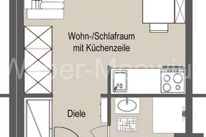 Möbliertes Single-Apartment inkl. EBK + TG-Stellplatz / in 2019 modernisiert + renoviert – Die vollständige Adresse der Immobilie erhältst du vom Anbieter., 53119 Tannenbusch, Bonn – Vorschaubild 2
